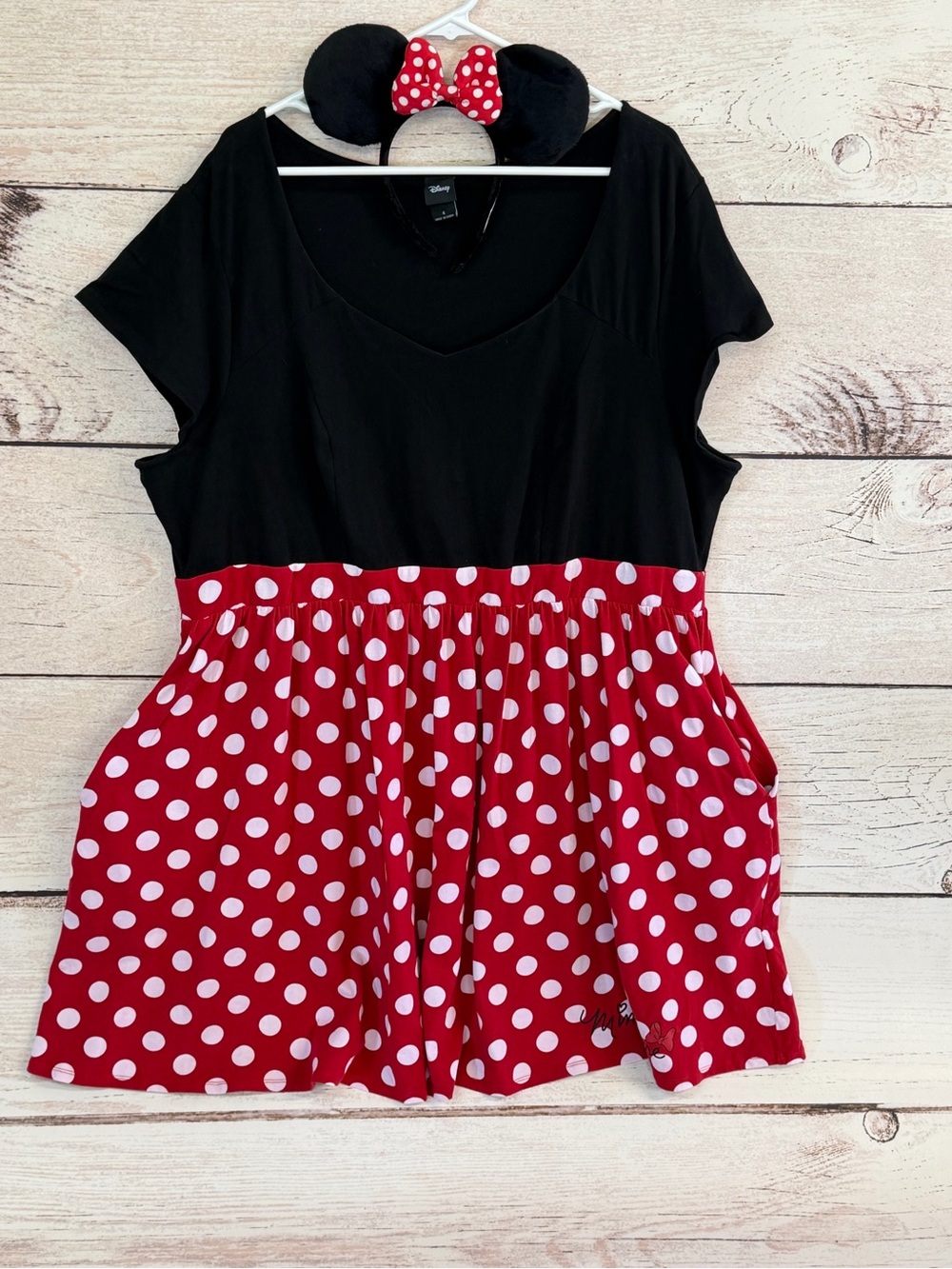 Disney Women’s Black & Red Polka Dot Costume Dress